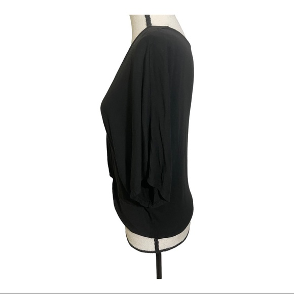 Lucky brand womens blouse short sleeve size medium knot tie on bottom wrap - Picture 6 of 9